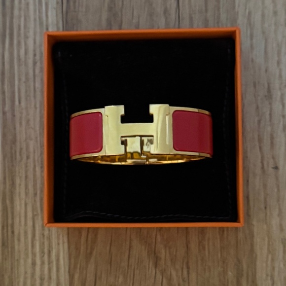HERMES - CLIC CLAC H BRACELET - Rouge Amarante - Picture 2 of 10